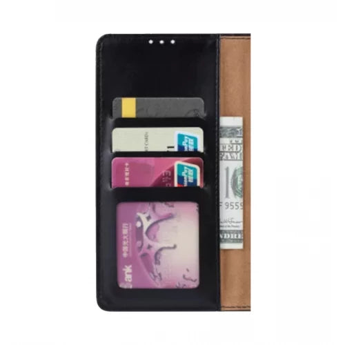 iPhone 14 PRO Bookcase voor 3 pasjes - Magneetsluiting - Zwart